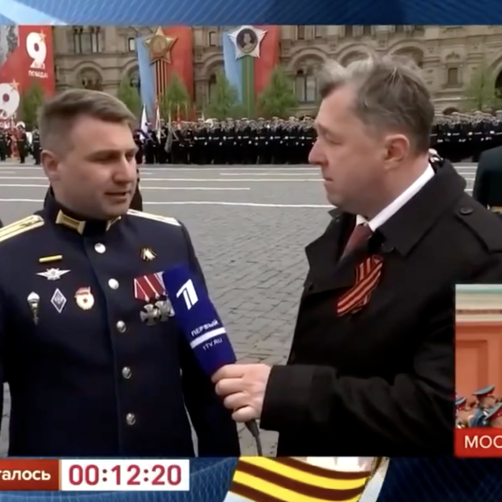 Участники программы «Время героев» — в эфире Первого канала, посвященном Параду на Красной площади